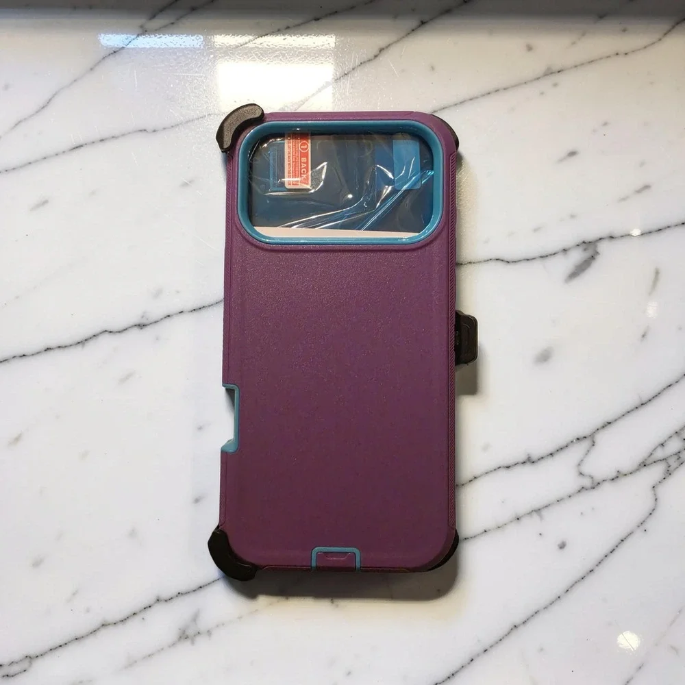 IPhone 17 Pro Max Heavy Duty Phone Case w/Belt Clip Holster & Screen Protector